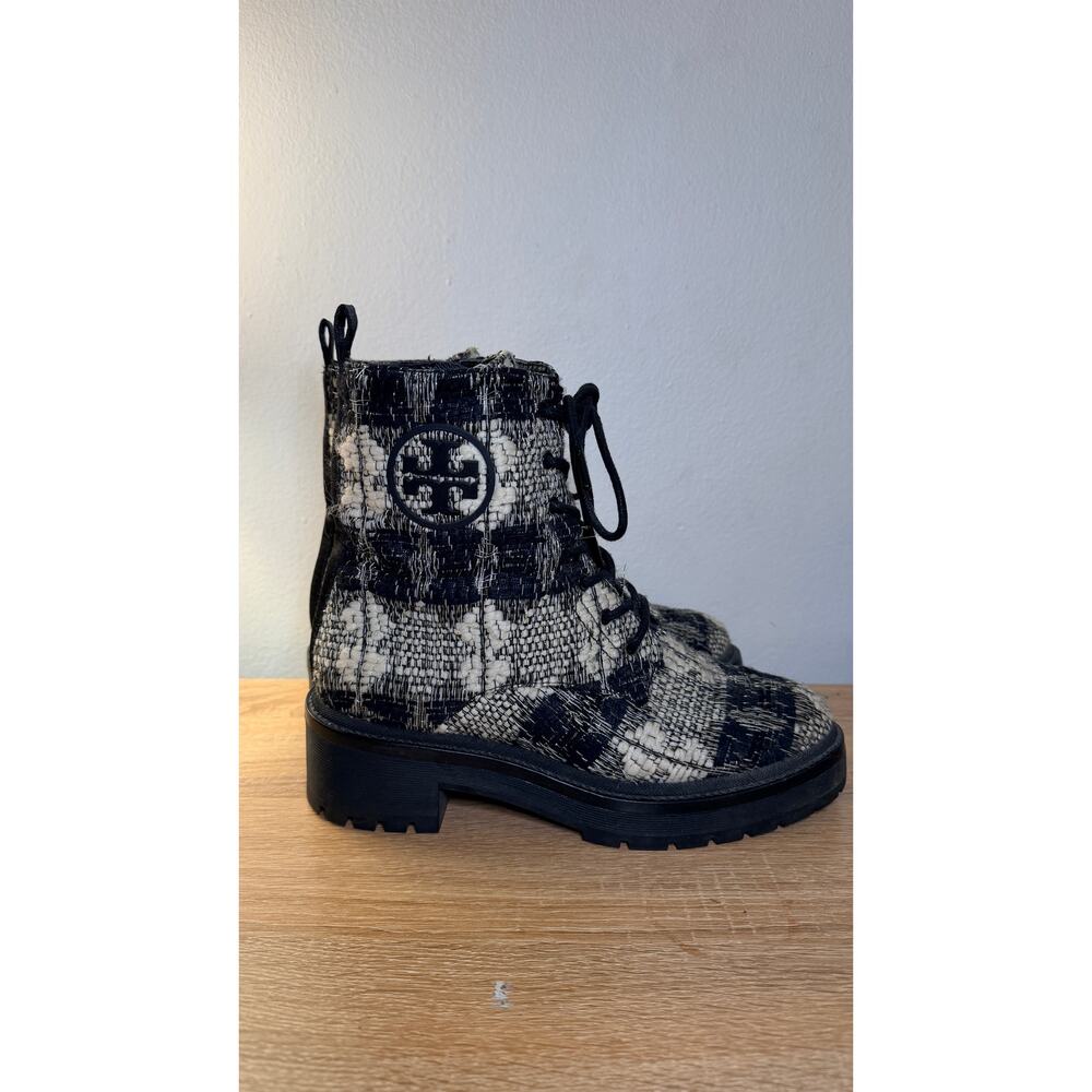 Tory Burch Miller Tweed Lug Sole Boots Sz 7M - Picture 5 of 9